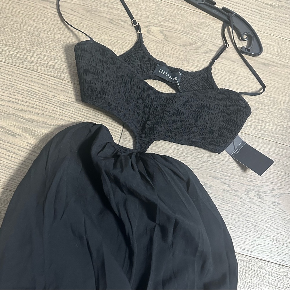 indah black mini dress